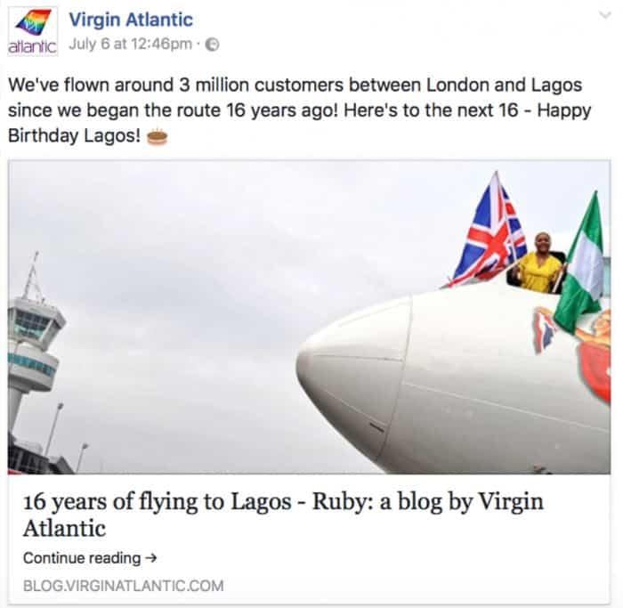 virgin atlantic facebook post