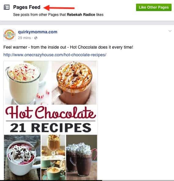 facebook pages feed
