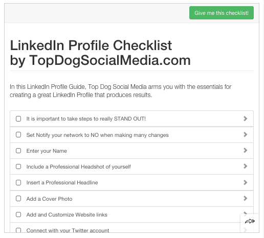 linkedin profile checklist