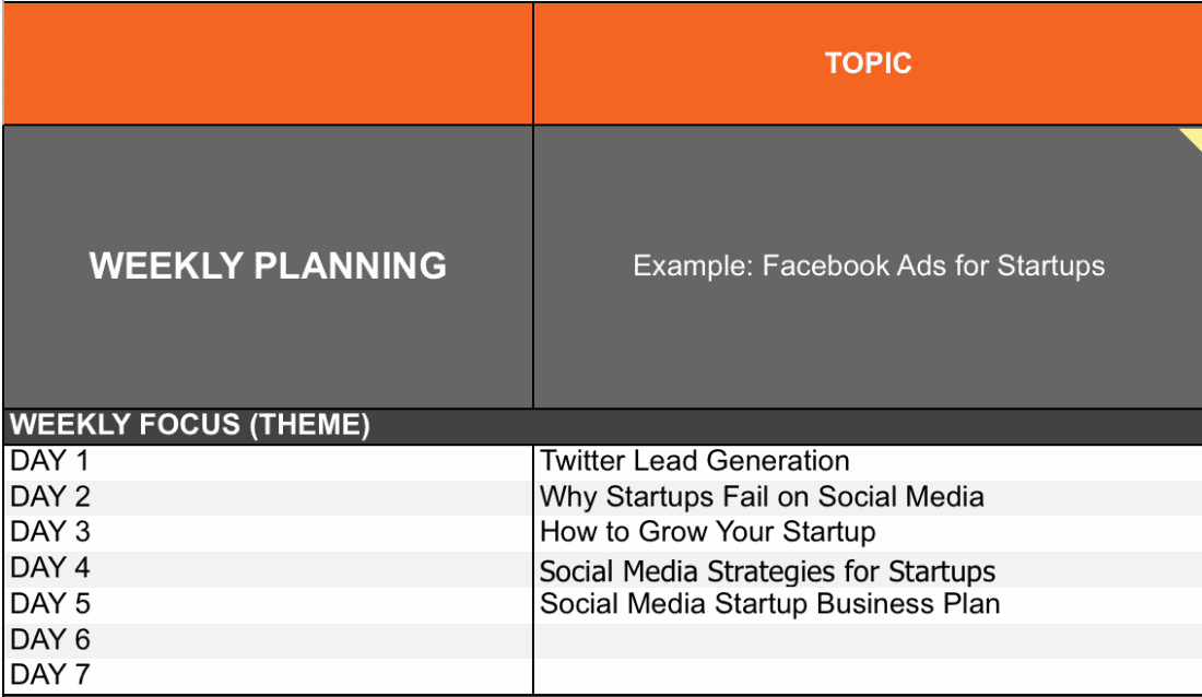 an image of social media planner spreadsheet