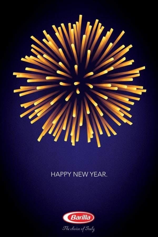 Ad from Barilla with Pasta shaped like fireworks