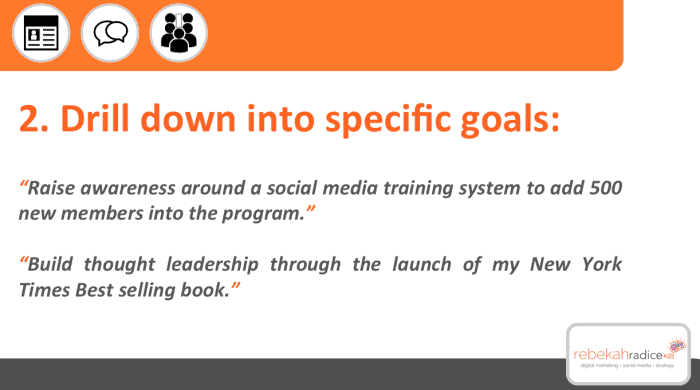 specific social media goals