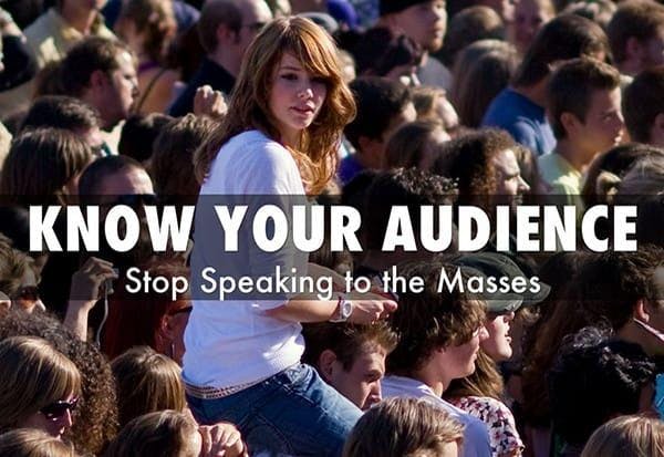 graphic saying know your audience